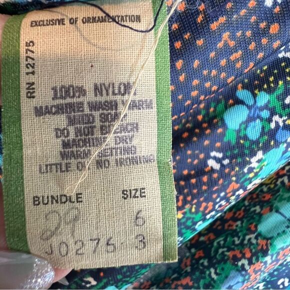 Yves Jennet true vintage 60’s, 70’s  midi micro floral print - Picture 6 of 11